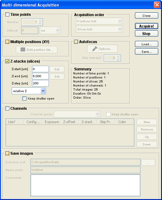 Micro-manager: z-stack