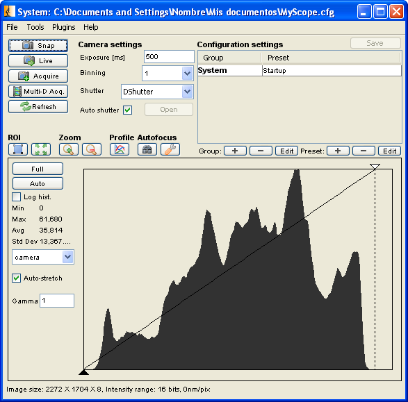 micro-manager Main Window